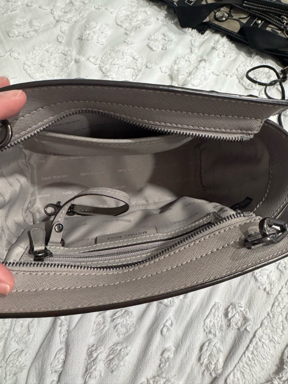 Michael Kors grey Crossbody with Black Stud Accents - Picture 4 of 4